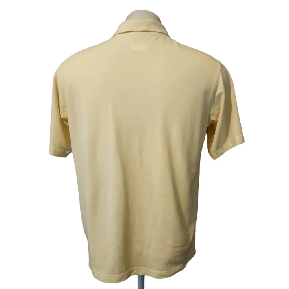 Columbia Polo Shirt Mens Medium Golf Casual Omni-Wick blend 3 button Logo Yellow - Picture 5 of 12